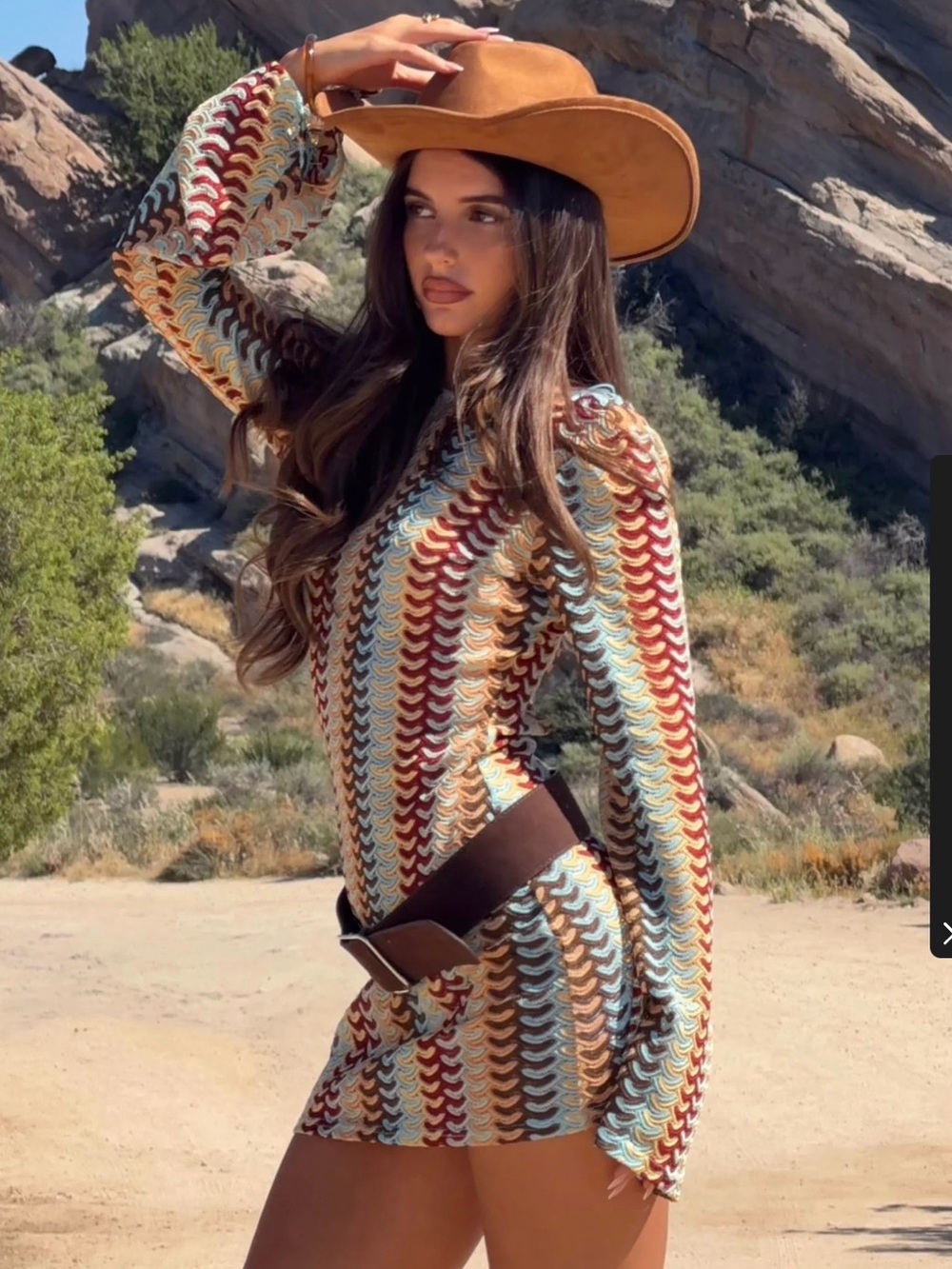 Raley Backless Crochet Mini Dress Rainbow